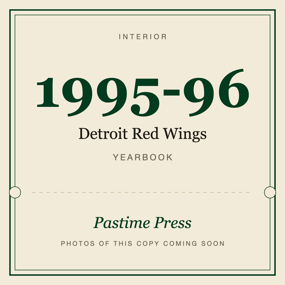 1995-96 Detroit Red Wings Yearbook, interior