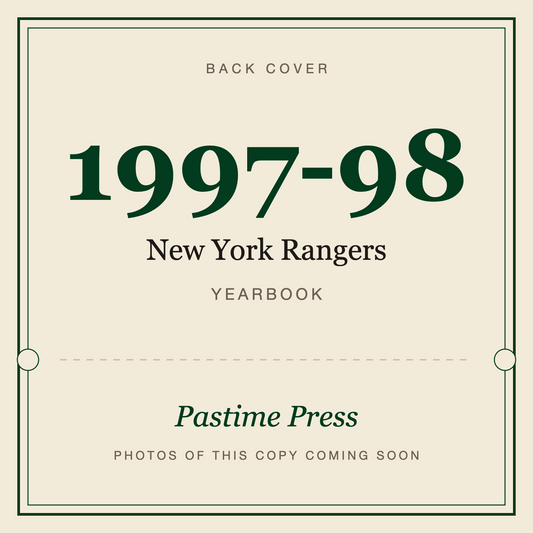 1997-98 New York Rangers Yearbook, back cover