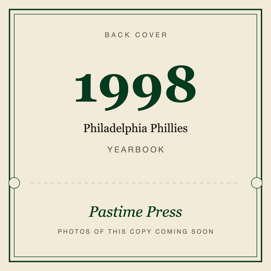 1998 Philadelphia Phillies Yearbook, back cover
