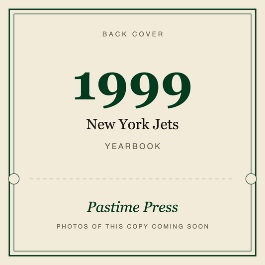 1999 New York Jets Yearbook, back cover