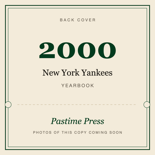 2000 New York Yankees Yearbook, back cover
