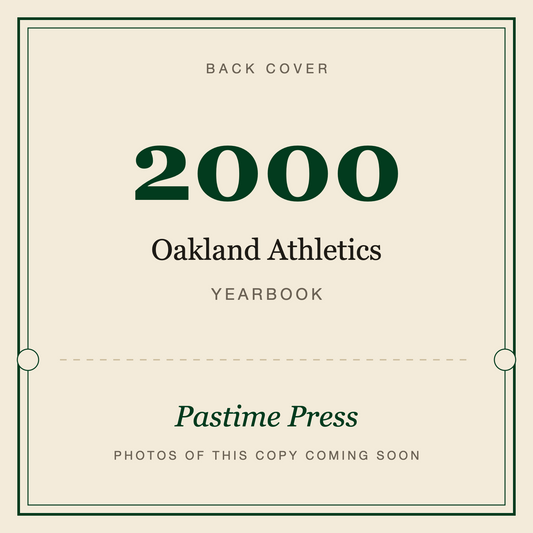 2000 Oakland Athletics Yearbook, back cover