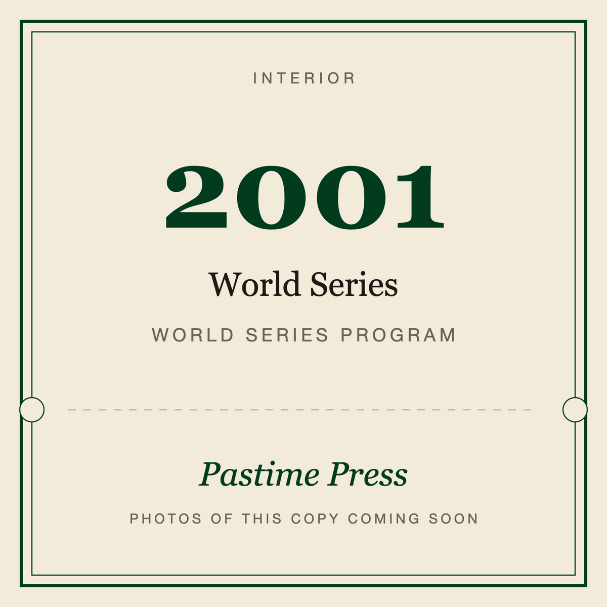 2001 World Series Program, interior