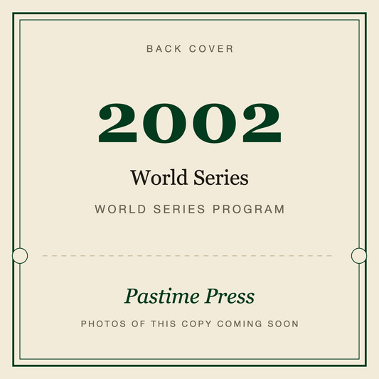 2002 World Series Program, back cover