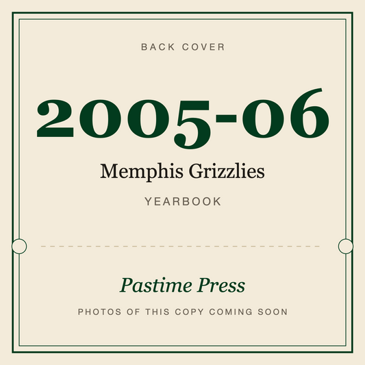 2005-06 Memphis Grizzlies Yearbook, back cover
