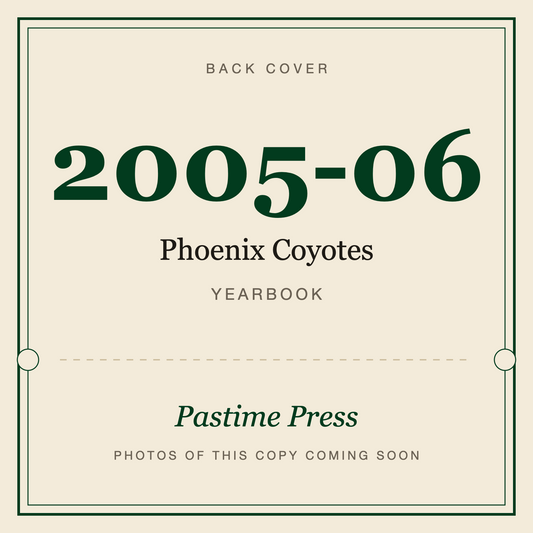 2005-06 Phoenix Coyotes Yearbook, back cover
