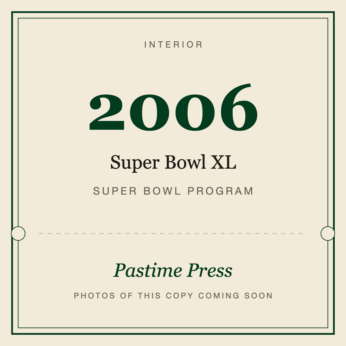 2006 Super Bowl XL Program, interior