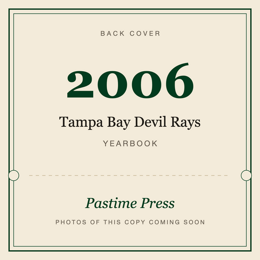 2006 Tampa Bay Devil Rays Yearbook, back cover