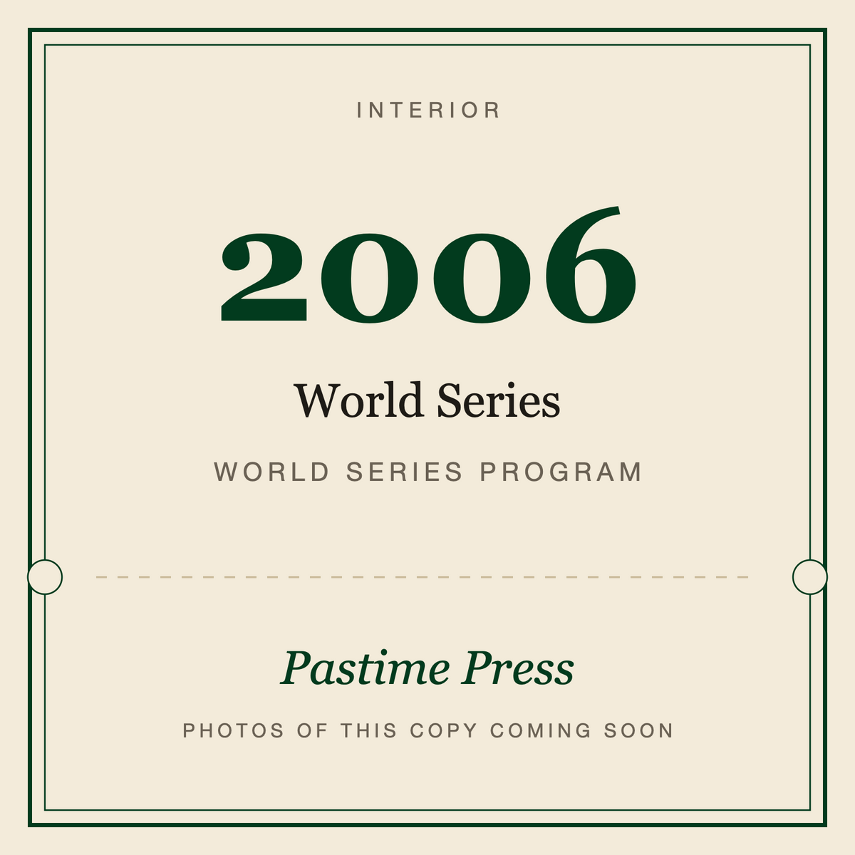 2006 World Series Program, interior