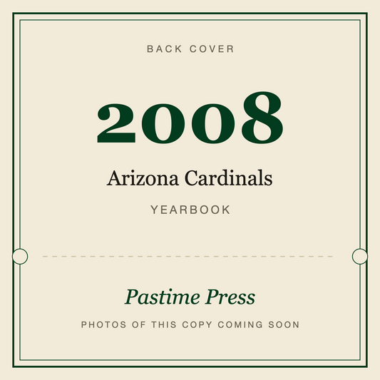 2008 Arizona Cardinals Yearbook, back cover