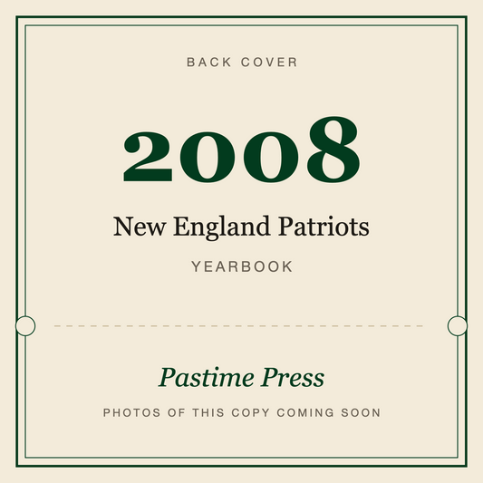 2008 New England Patriots Yearbook, back cover