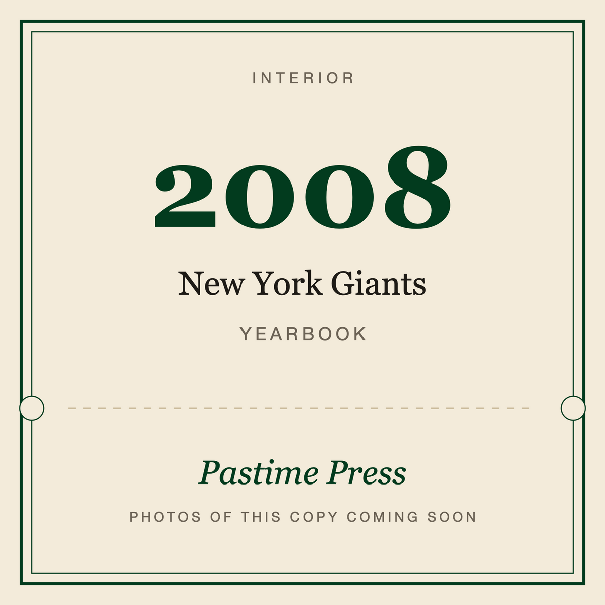 2008 New York Giants Football Yearbook, interior