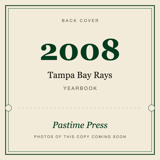 2008 Tampa Bay Rays Yearbook, back cover
