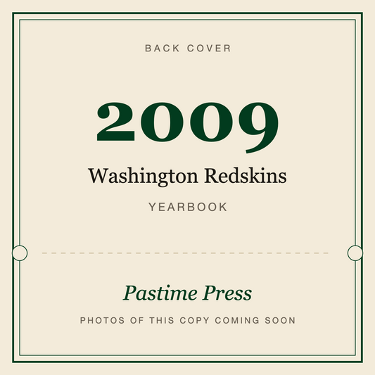 2009 Washington Redskins Yearbook, back cover