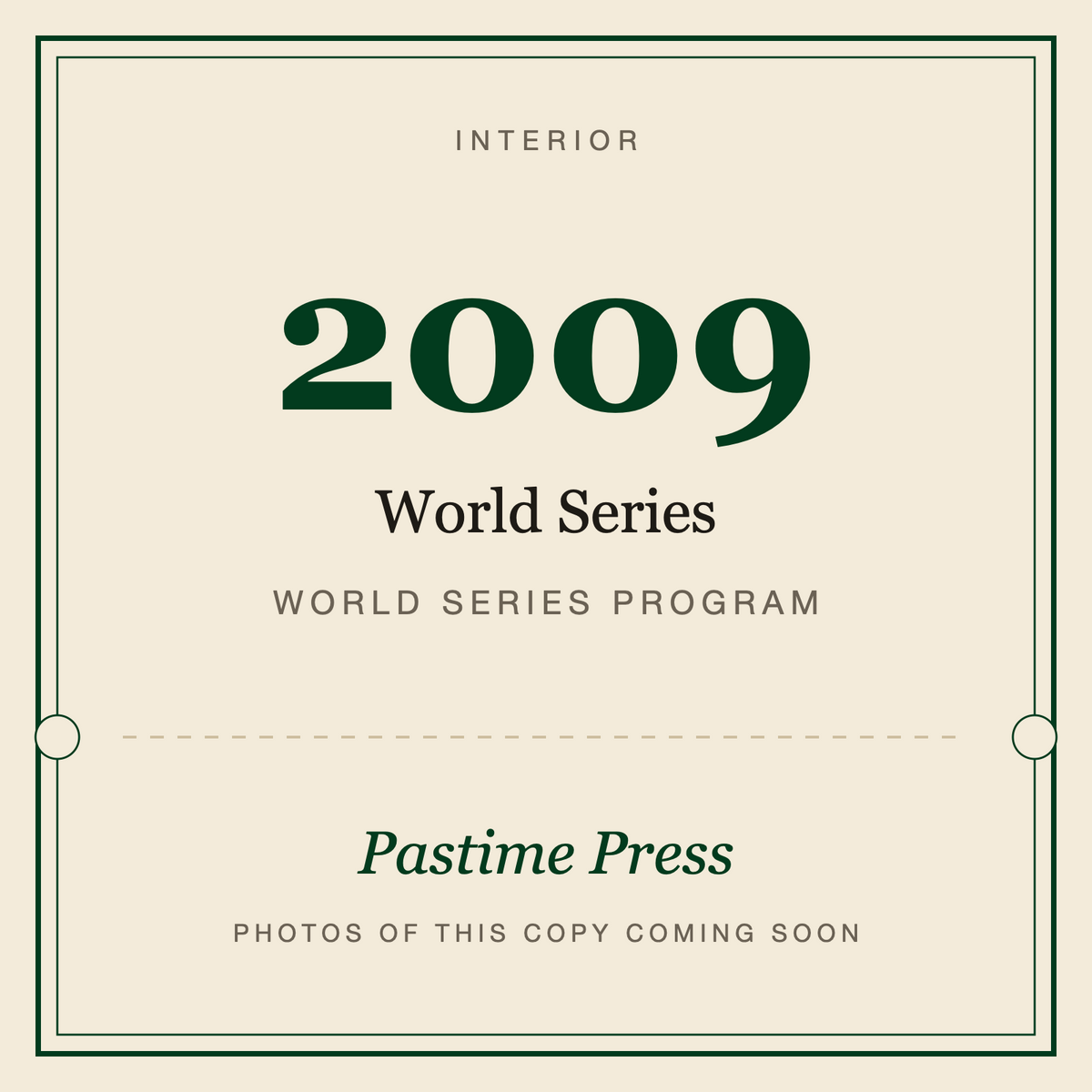 2009 World Series Program, interior