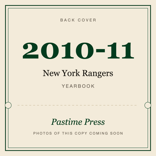 2010-11 New York Rangers Yearbook, back cover