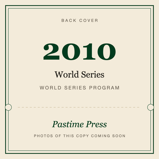 2010 World Series Program, back cover