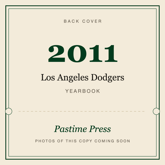 2011 Los Angeles Dodgers Yearbook, back cover