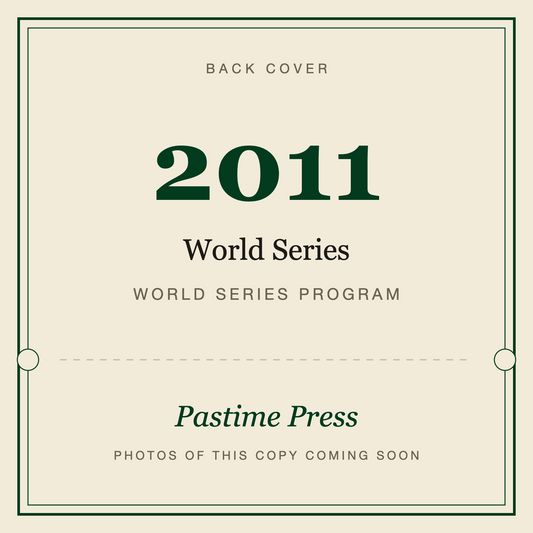 2011 World Series Program, back cover