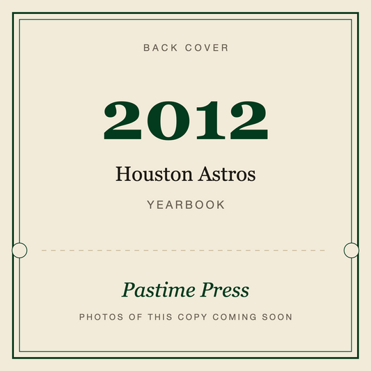 2012 Houston Astros Yearbook, back cover