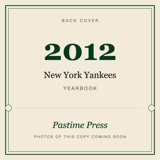 2012 New York Yankees Yearbook, back cover