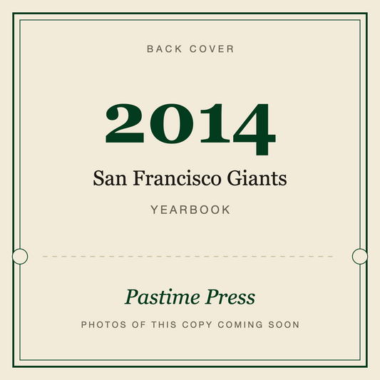 2014 San Francisco Giants Yearbook, back cover