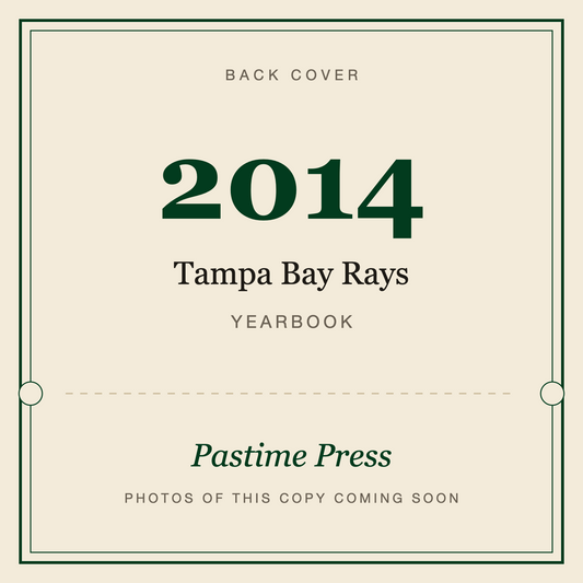 2014 Tampa Bay Rays Yearbook, back cover
