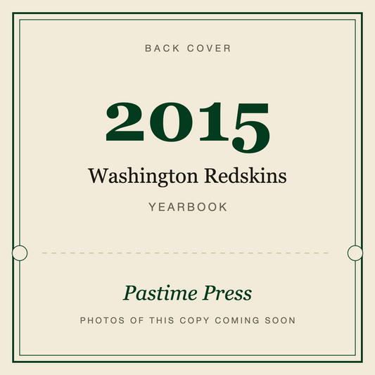 2015 Washington Redskins Yearbook, back cover