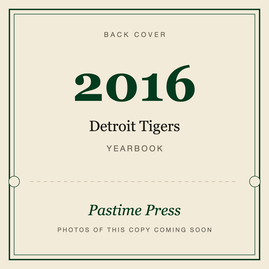 2016 Detroit Tigers Yearbook, back cover