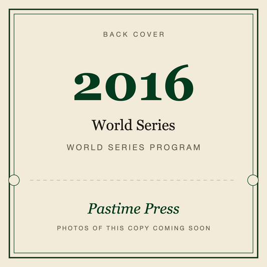 2016 World Series Program, back cover