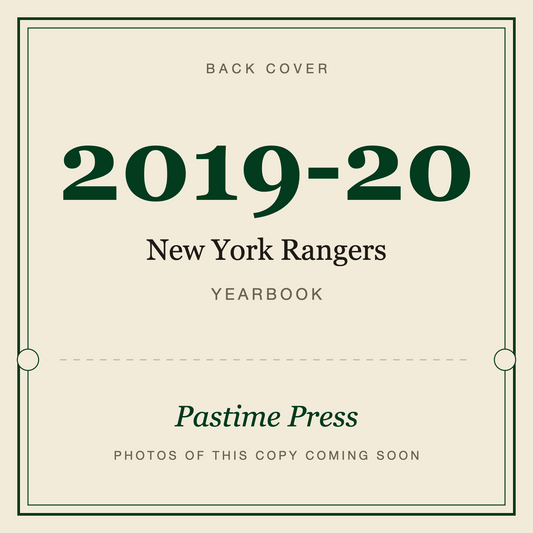 2019-20 New York Rangers Yearbook, back cover