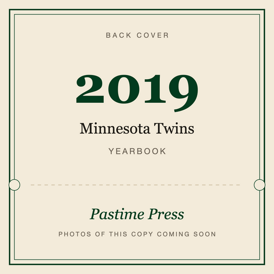 2019 Minnesota Twins Yearbook, back cover