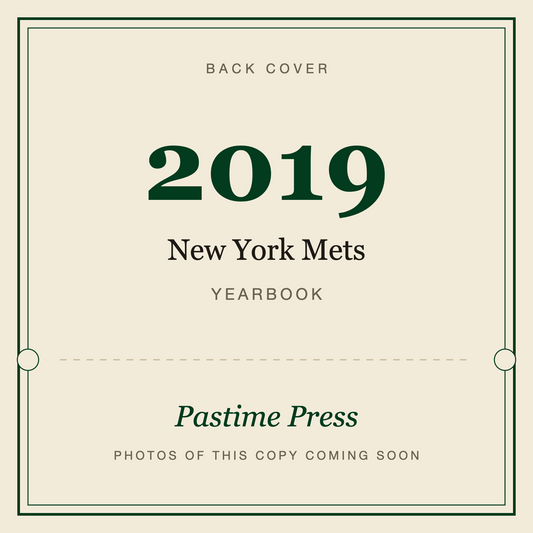 2019 New York Mets Yearbook, back cover
