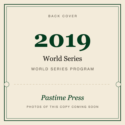 2019 World Series Program, back cover
