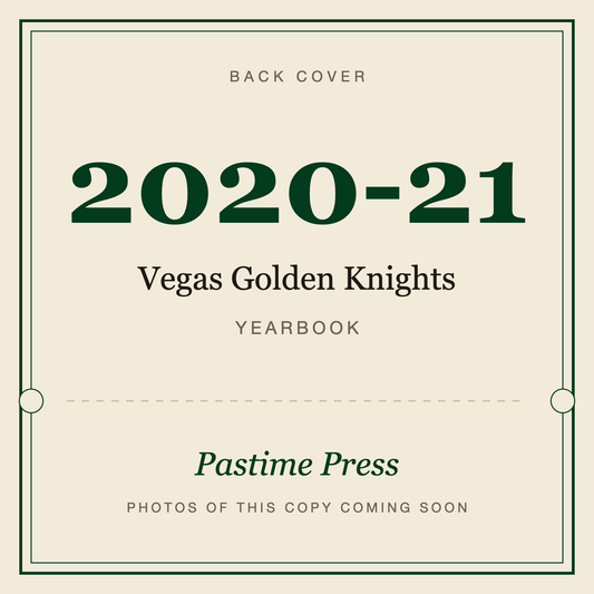 2020-21 Vegas Golden Knights Yearbook, back cover