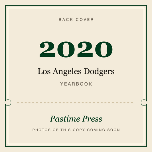 2020 Los Angeles Dodgers Yearbook, back cover