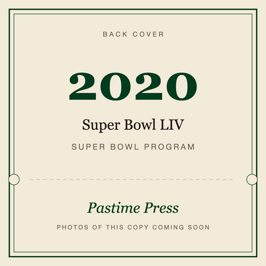 2020 Super Bowl LIV Program, back cover