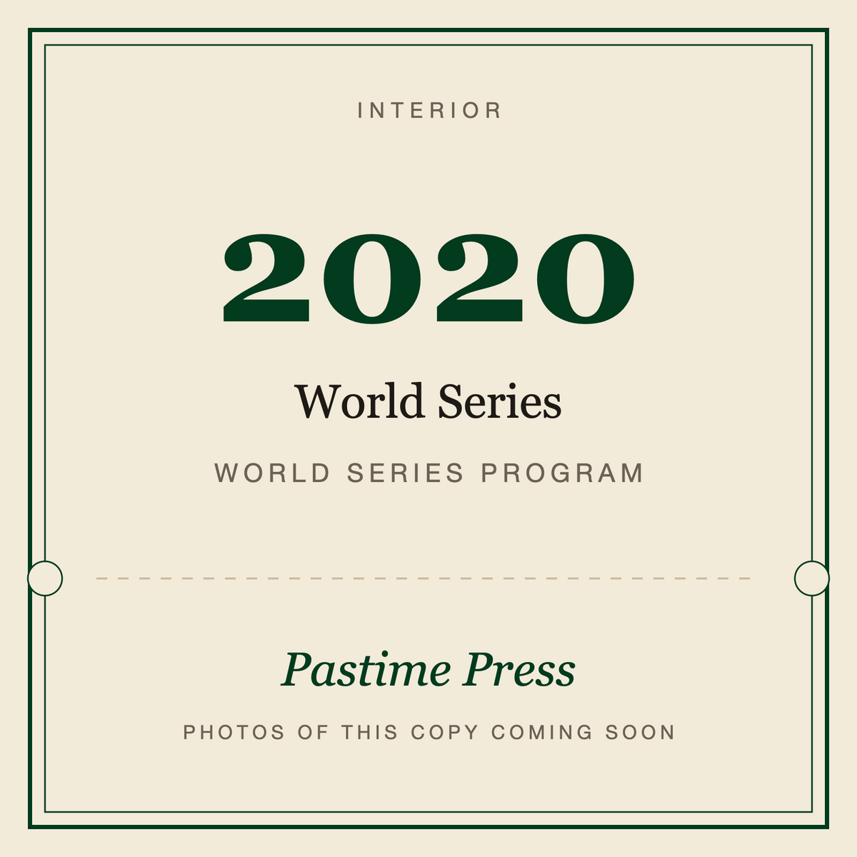 2020 World Series Program, interior