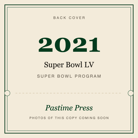 2021 Super Bowl LV Program, back cover