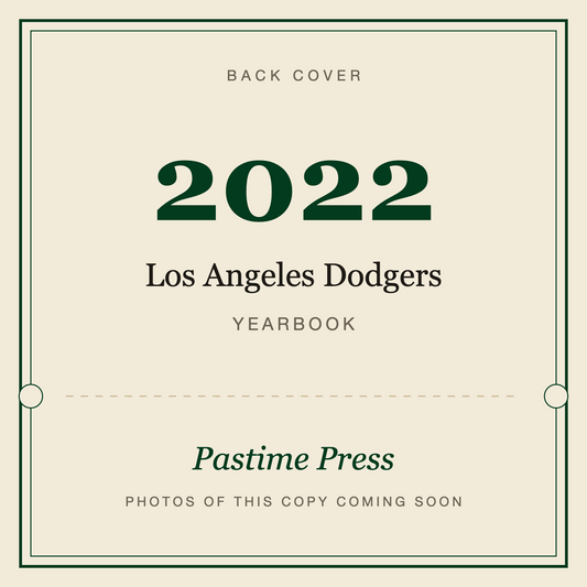 2022 Los Angeles Dodgers Yearbook, back cover