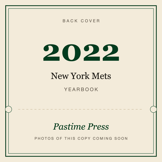 2022 New York Mets Yearbook, back cover