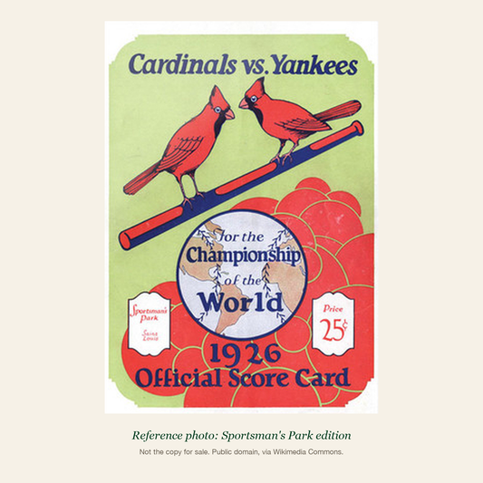 1926 St. Louis Cardinals World Series Program: reference photo 1 (Sportsman's Park edition)