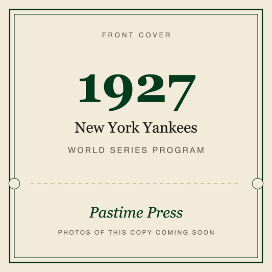 1927 New York Yankees World Series Program, front cover