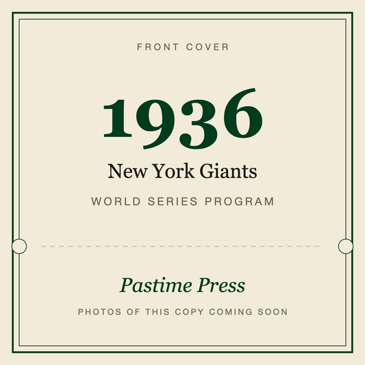 1936 New York Giants World Series Program, front cover