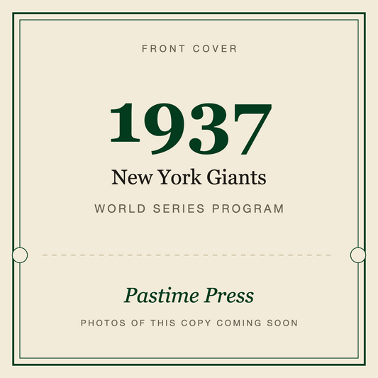 1937 New York Giants World Series Program, front cover