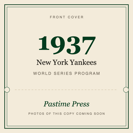 1937 New York Yankees World Series Program, front cover