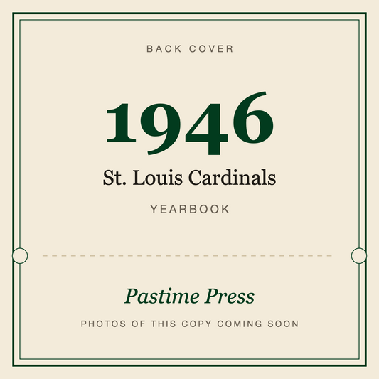 1946 St. Louis Cardinals Yearbook, back cover