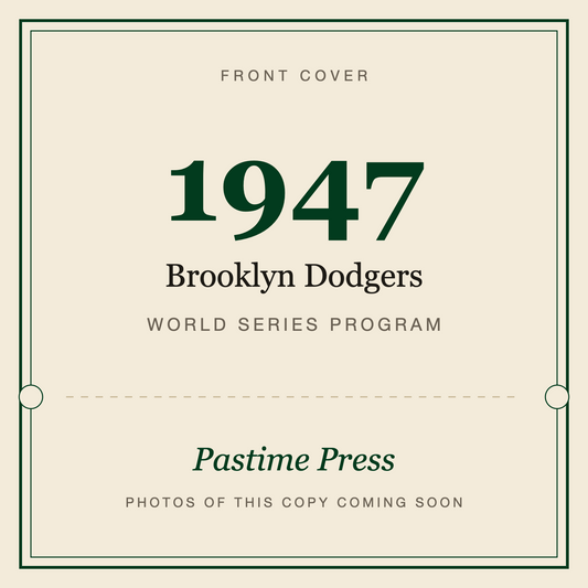 1947 Brooklyn Dodgers World Series Program, front cover