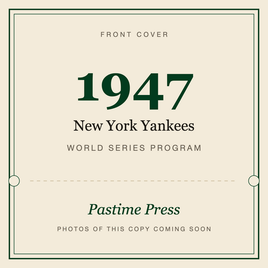 1947 New York Yankees World Series Program, front cover