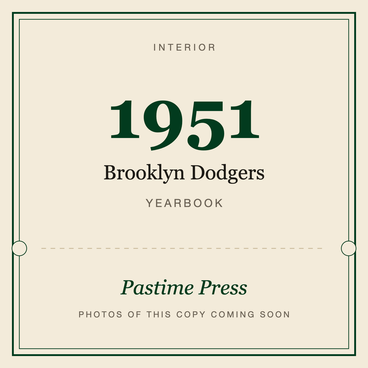 1951 Brooklyn Dodgers Yearbook, interior